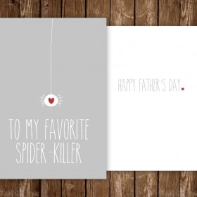Favorite Spider-Killer father's day card INSTANT DOWNLOAD