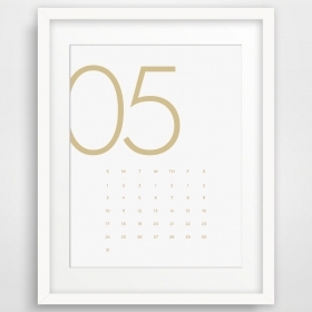 Office Art, Desk Calendar, 2015 Calendar, Office Accessories, Monthly Planner, Month Calendar, Gold Wall Art, Gold Art, Calendar Art