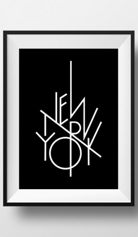 New York - Typography Digital Print. Instant Download, Printable art. Includes 2 prints. One in each color!
