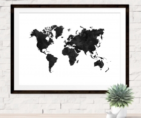 PRINTABLE Art, World Map, Map Art Print, INSTANT DOWNLOAD, Travel Print Poster, Printable World Map, Map Decor, Modern Minimalist Art Print