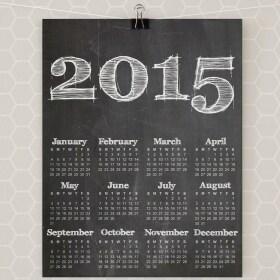 2015 Calendar, Wall Calendar, Digital Printable, Instant Download, New Years Calendar, Chalkboard Calendar, Wall Decor, New Years Decor